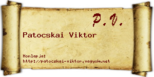 Patocskai Viktor névjegykártya