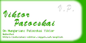 viktor patocskai business card